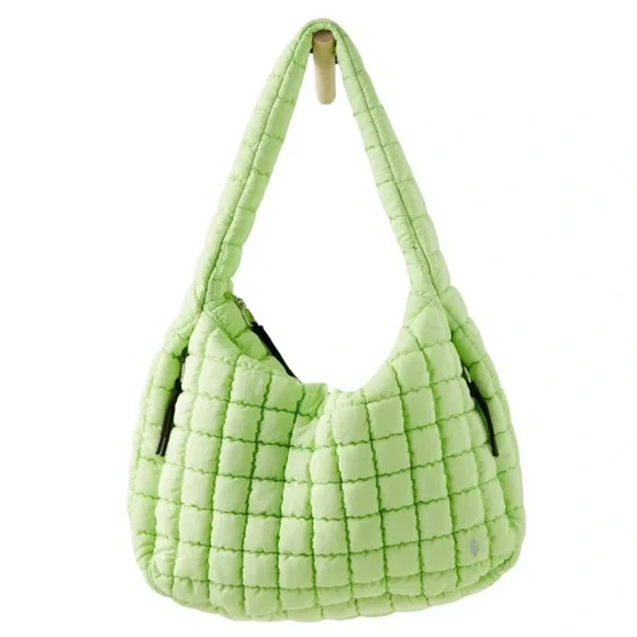 Free People Movement Carryall Lime Green Quilted Shoulder Bag - Picture 2 of 7